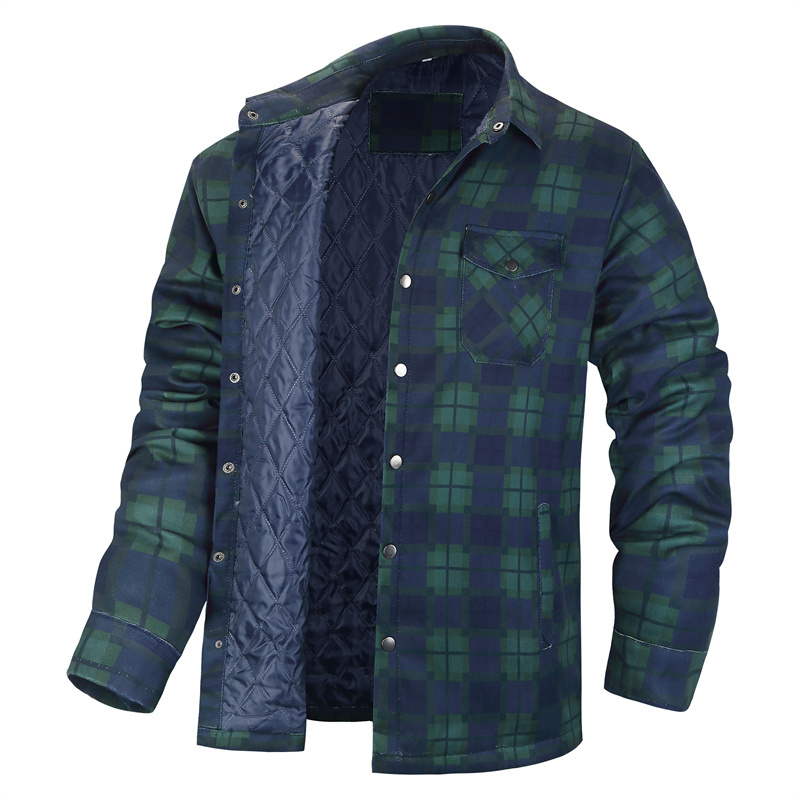 Flannel Shirt Lined - Winter Geruite Overhemden Voor Heren Dik
