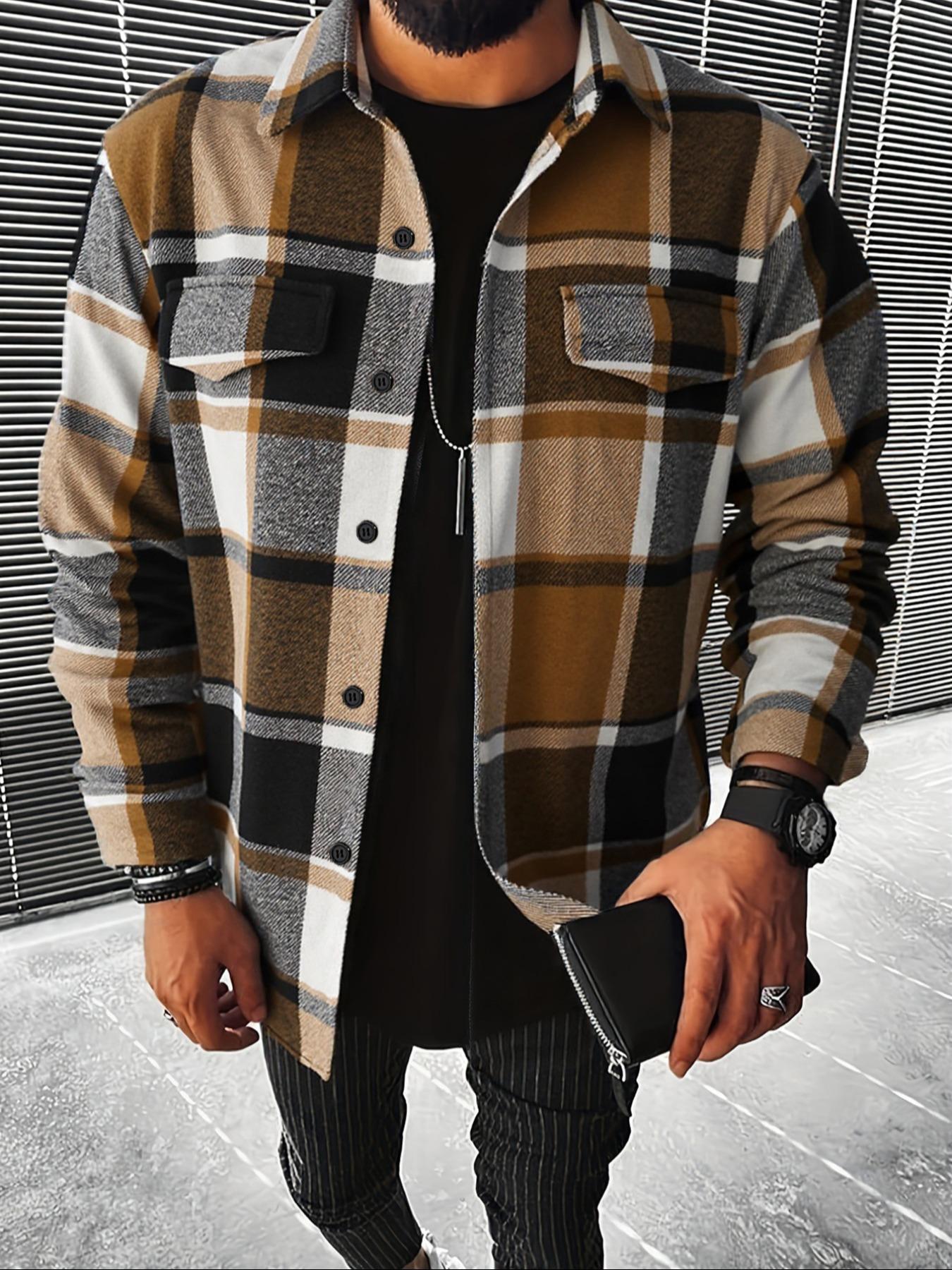 Flannel Shirt Lined - Retro geruite overhemd voor heren, casual